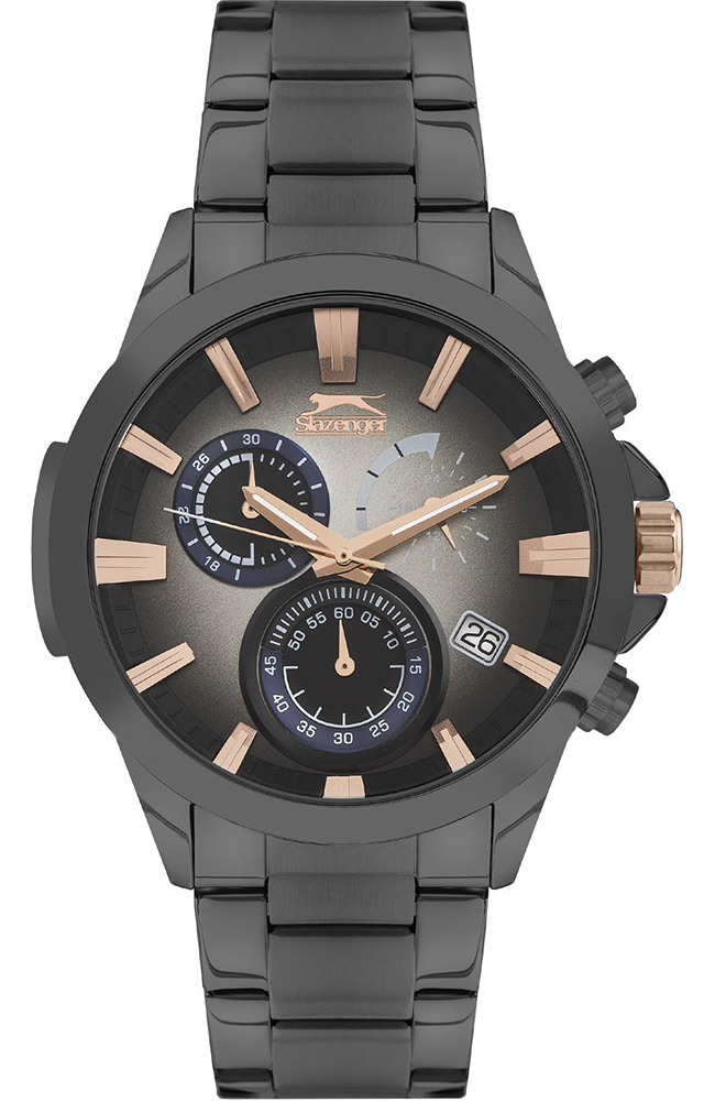 Slazenger Dark Grey SS Gents Bracelet SL.09.6383.2.04