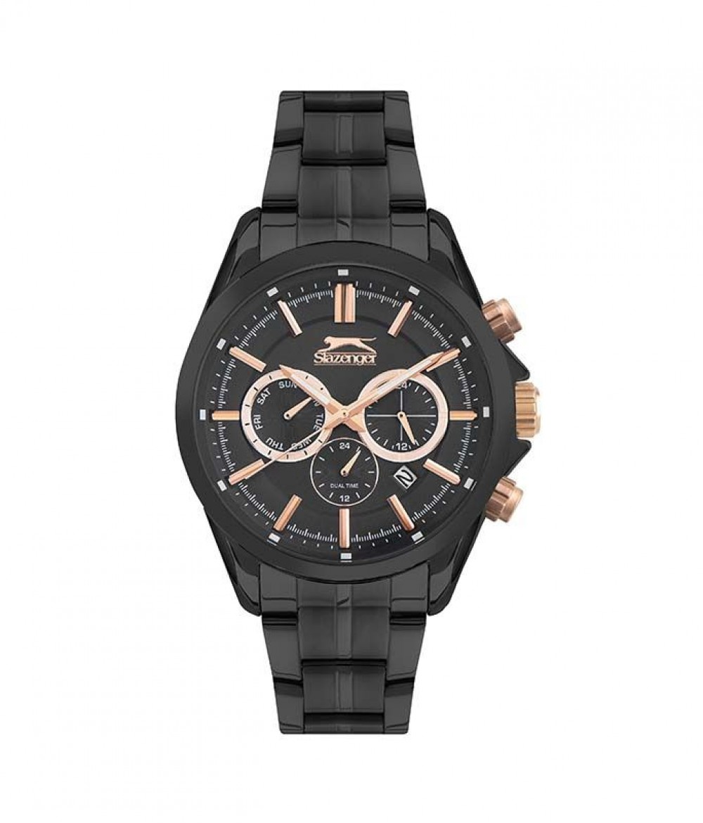 Slazenger Black SS Gents Bracelet SL.09.6377.2.02