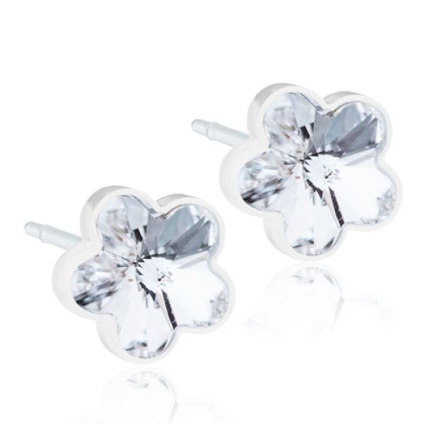 Earrings Blomdahl Medical Plastic Flower Crystal 6mm