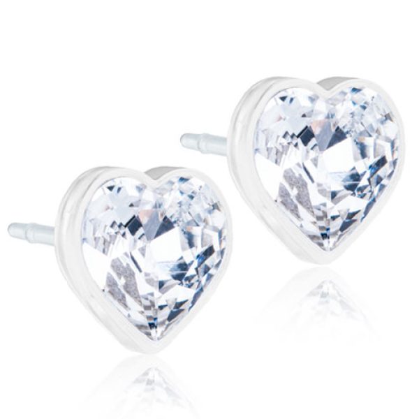 Earrings Blomdahl Medical Plastic Heart Crystal 6mm