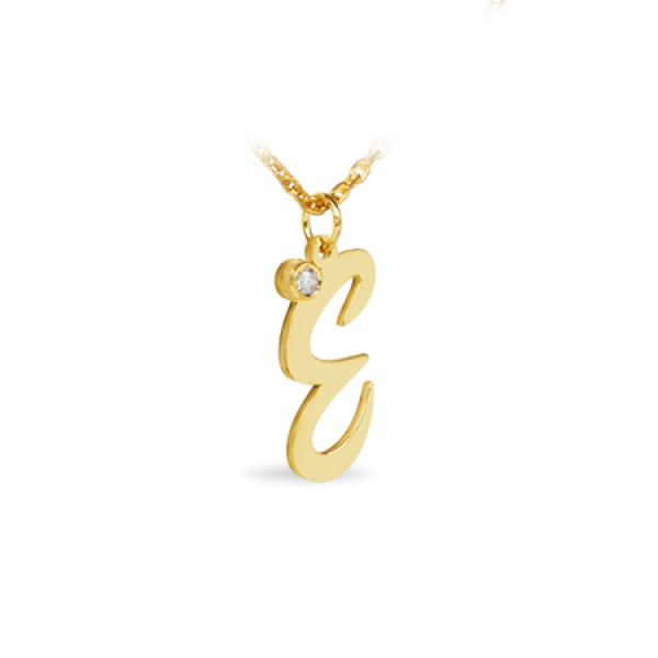 Χρυσό Κ14 Μονόγραμμα  γραμματοσειρα 1 με διαμάντι (μικρό)
