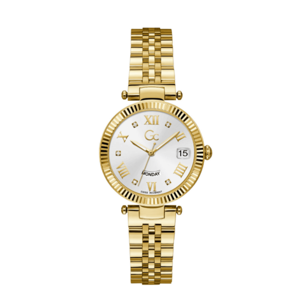 GC Watches Flair Ρολόι με Μεταλλικό Μπρασελέ σε Χρυσό χρώμα Κωδικός: Z01004L1MF