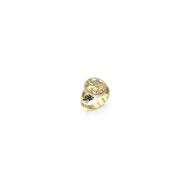 Guess Steel Amami  Δαχτυλίδι Χρυσό Με Δίχρωμη Καρδιά Με Πέτρες No. 54 JUBR04029JWYGWH54