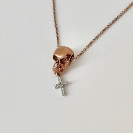 Κολιέ ροζ Χρυσό με μπριγιαν Very Gavello VC130-1