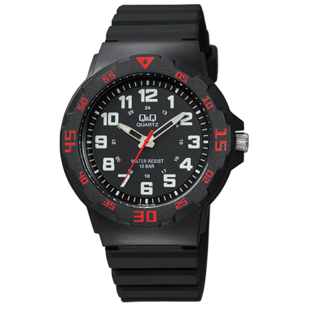 Q&Q Ρολόι με Μαύρο καντράν και λουράκι σιλικόνης VR18J006Y