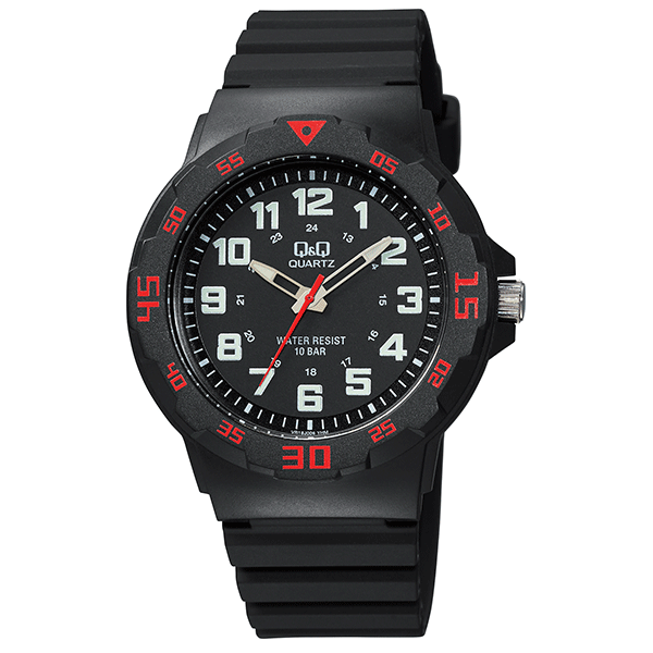 Q&Q Ρολόι με Μαύρο καντράν και λουράκι σιλικόνης VR18J006Y